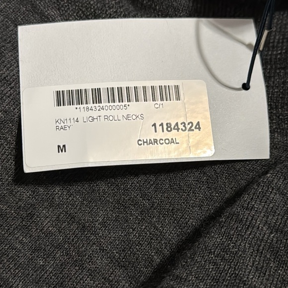 Raey Roll-Neck Fine-Rib Knit Cashmere Sweater Charcoal Gray Lightweight NWT-M - Picture 8 of 11